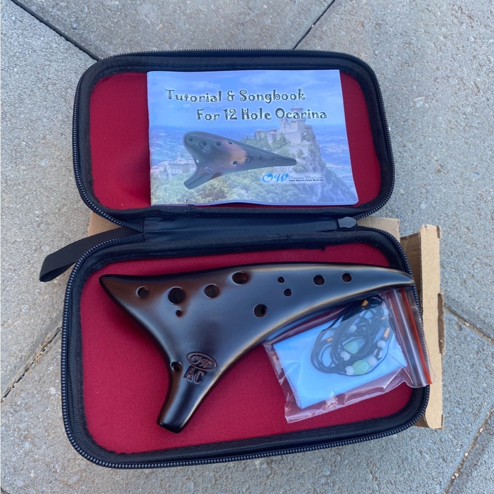 Brown 12-Hole Ocarina with Case